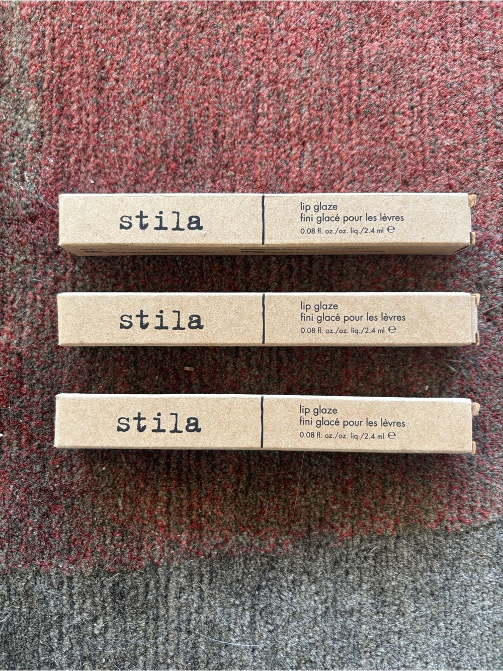 NIB - Stila Lip Glaze Original Formula WATERMELON 3-Pack Lot Brand New Sealed
